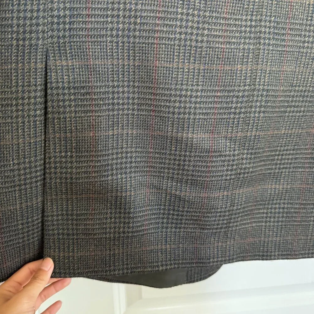 Brooks Brothers 346 Cashmere Wool Blend plaid blazer sz 46 Regular